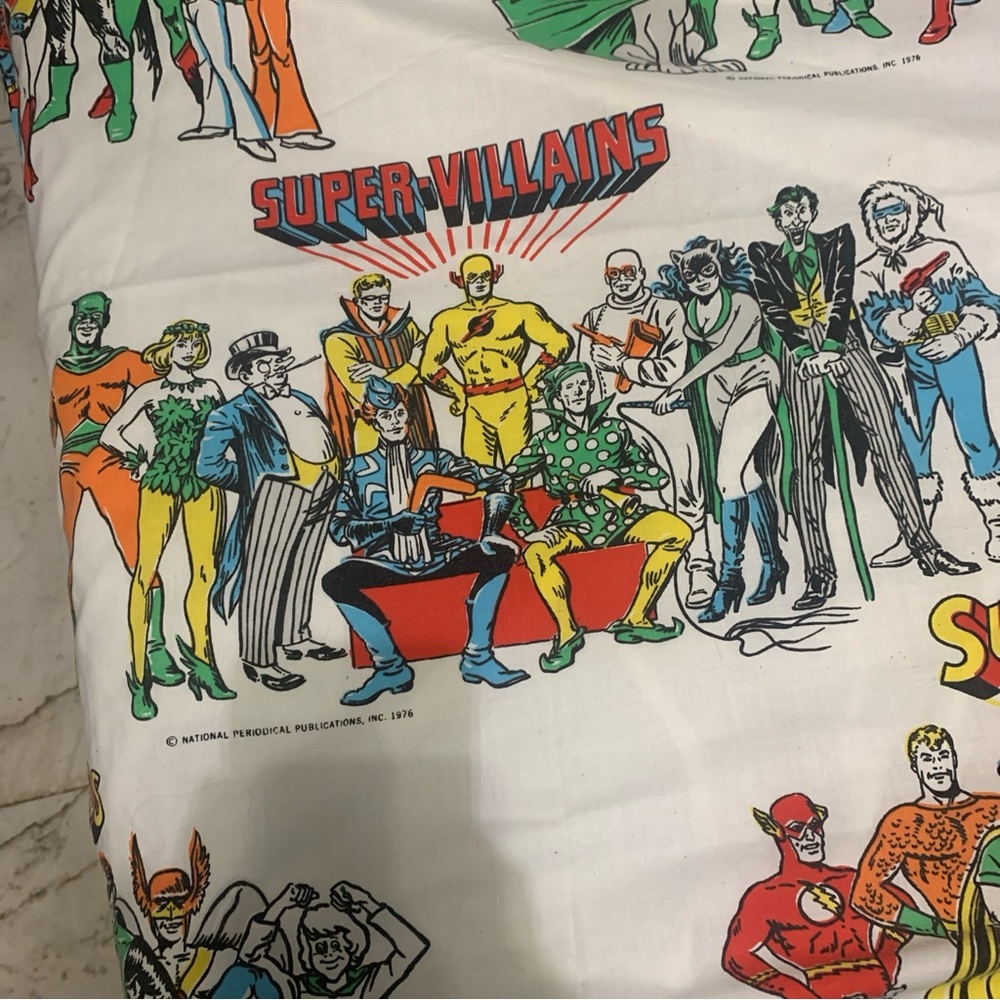 Super Villains 1976 flat sheet